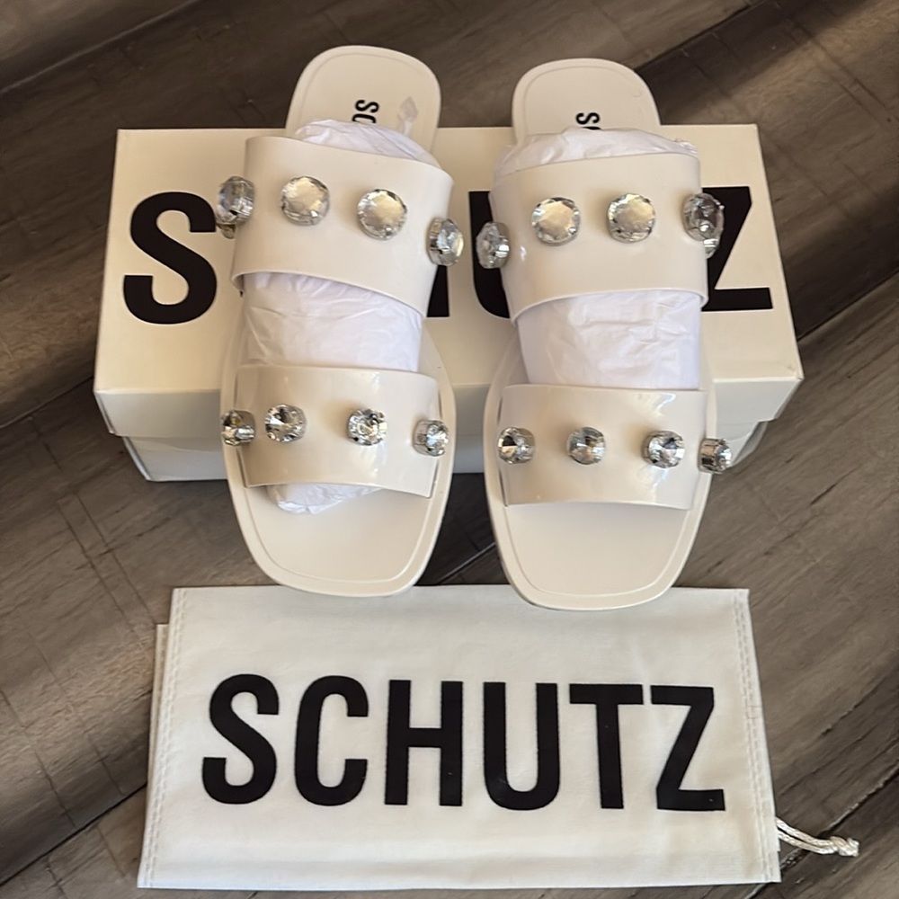 Never Worn - White Lizzie Crystal Jelly Sandal Size 9B